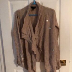 Aqua wool / cashmere cardigan sweater